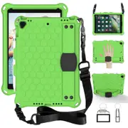 Catzon Hive iPad Case For iPad Pro/Air 10.5/iPad 10.2 Durable Stand Cover With Shoulder Strap-GreenBlack