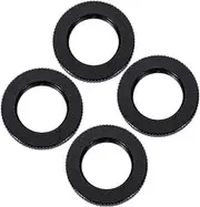 4 Pcs 5/8-27 Double Locking Nut for Microphone Screws,Knurled Lock Microphone Stand Nut,Cold Hot Shoe Adapter Screw,Black Jam Nut for Microphone Photographic Equipment,Dual Lock Nuts