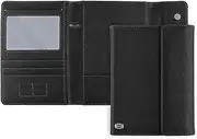 [WALNEW] Passport Holder for 2, RFID Blocking Passport Wallet Card Case, PU Leather Driver License Passport Cover, Travel Accessories Document Organiser for Women Men, Black