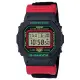 【CASIO 卡西歐】G-SHOCK 聖誕風格方框帆布錶帶電子錶-黑(DW-5600THC-1)