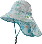 [Magracy] Toddler Sun Hat with Neck Flap Boys Girls Kids Wide Brim UPF 50+ Summer Hat
