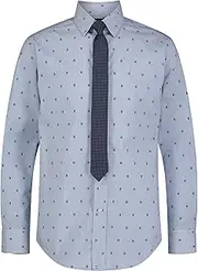 [Tommy Hilfiger] Big Boys' Long Sleeve Dress Shirt with Tie