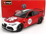 1/18 Alfa Romeo Giulia GTAm 2020 Alfa Red White Diecast Car by Bburago 18-01449