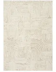[Miss Amara] Maisie Textured Tribal Rug in Cream/Ivory