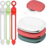 Gatuida Silicone Headphone Organizer, 3 Set Data Cable Storage Case, Cable Ties/Cable Straps Reusable Fastening Cable Ties Cord Organizer, Mini Storage Bag, Soft Silicone Accessories