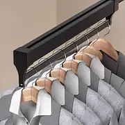 Retractable Sliding Valet Rod, Bearing 25kg Pull Out Closet Rod, Aluminum Alloy Organizer Pants Rack, Mute Track Extendable Wardrobe Hanger, Extendable Mounted Clothes Hanger (Size : 51cm) KeYJ