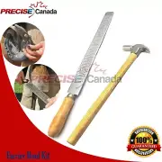 2 Horse Hoof Trimming Farrier Horse Hoof Rasp Knife + Hoof Nail Driving Hammer