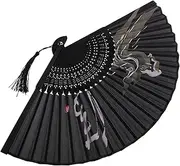 [CLISPEED] Hand Fan Bamboo Decorative Folding Fan for Chinese Style for Parties Photography Black