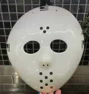Halloween Plastic Glow in the Dark Jason Movie Hockey Mask Adult OneSize Costume