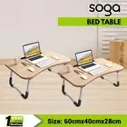 SOGA 2X Foldable Study Bed Table Adjustable Desk with Notebook Holder Walnut