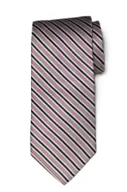 NEW Brooks Brothers 346 Silk Tie Necktie Black Red White Repp Stripe Men's