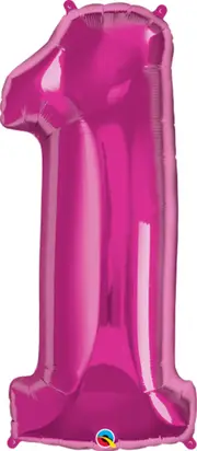 Number 1 Pink Magenta SuperShape Foil Balloon 86cm