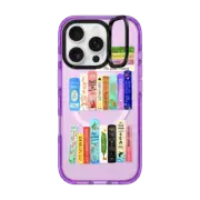 iPhone 16 Pro Impact Ring Stand Case MagSafe Compatible Books Lovers [waterclolor Bookshelf]