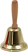 Christmas Hand Bell With Wooden Handle | Festival Decor Metal Call Bell for Dinner, Game, Cat, Dog | Hand Held Service
