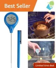 Fast and Reliable Instant-Read Thermometer - Waterproof Design, Nautical Blue
