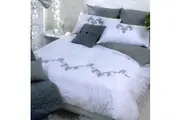Canterbury 250TC Lassetti White Embroidered Quilt Cover Set Queen