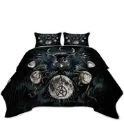 Gothic Art Sinister Wings Moon Night Crow Coverlet
