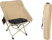 koolsoo Camping Folding Chair Outdoor Moon Chair with Storage Bag Oxford Cloth Beach Chair Portable Chair for Barbecue Picnic Picnics