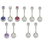 16pcs Body Piercing Ornaments Kit With Needle Pack Belly Button Piercing T<<p