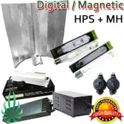250/400/600W HPS MH Grow Light Kit Magnetic Digital Ballast Reflector Hydroponic