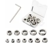 12 Pieces Drill Positioner, 3-16Mm Depth Stop Collars With Hex Wrench, Stainless Steel Drilling Depth Stop Ring For Woodworking Drill Bits