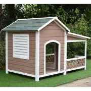 PawHub Large Pet Dog Kennel Timber House Wooden Cabin Outdoor Patio Deck