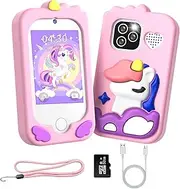 Tosaju Children's Mobile Phone Toy with Dual Camera Children's Camera 2.8 Inch Touchscreen Learning Phone Learning Toy with 32GB SD Card Boys Girls 3 4 5 6 7 8 9 Years Birthday Gifts
