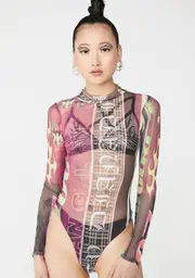 [NGOrder] Printed Mesh Bodysuit