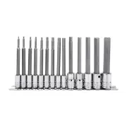 Genius Tools 12 Piece 1/4" & 3/8" Dr. SAE Long Hex Bit Socket Set - BS-2314HL