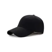 Black Trucker Cap Adjustable Baseball Hat Unisex Plain Hip Hop Perma Curve