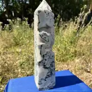 4015g Natural moss agate Quartz obelisk Crystal gem tower healing decor gift