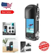 Insta360 X3 Metal Housing Cage with Cold Shoe, Lens Cap & Tripod Mount Features