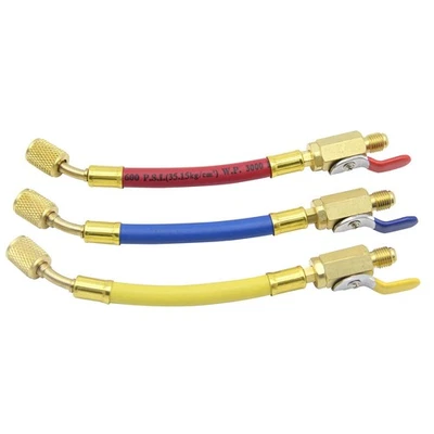 3Pcs Hvac Low Loss Fittings Set, R134A R410A R22 R12 Ball Valve with Charging...
