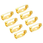 100Pcs Safety Bar Pins 15mm Brooch Clasp Pin Backs for ID Badges, Gold Tone