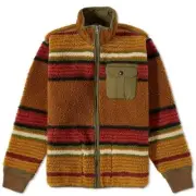 Ralph Lauren RRL Southwestern Saddle Blanket Striped Sherpa Fleece Jacket L New