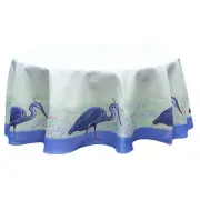 Betsy Drake Blue Heron 58 Inch Round Tablecloth