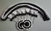 Set of Draft Horse Decorations - Black, Silver Mane, Tail, Flowers