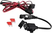 HONMEET 12V Dual USB Motorcycle Charger Adapter with Inline Fuse Power Supply SAE to USB Mobile Phone GPS Charging Cable for Motorcycles Scooters and More