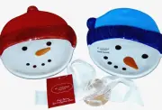 2 St Nicholas Square Winter Retreat 7" Snowmen Plates-appetizer, sides, bread