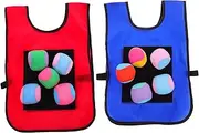 Kids Sports Toys 12pcs Catch toss Game Sticky Balls Throwing Game Children Tag Dodgeball Balls Playground Balls for Kids Sticky Ball Vest Kids playset Toddler Body Wool Ball