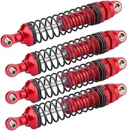 4pcs Aluminium Alloy Red RC Accessories for SCX10 D90 /10 RC Crawler Car - Performance Upgrade (110mm)