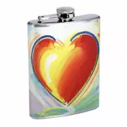 Abstract Heart E1 Flask 8oz Stainless Steel Hip Drinking Whiskey