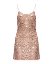 Sequin embellished mini dress M Nude