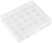 Bewinner Plastic 25 Bobbin Boxes Organiser, Empty Bobbin Case Machine Bobbin Case Sewing Storage Clear Box for 25 Spools