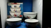 Gibson 3-Piece Blue Stripe Nested Mixing Bowls - 6", 8", & 10" Diameters