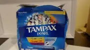 Tampax Pearl --Damaged Opened Box almost full box-- Tampons Trio Multipack, with