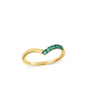 Bloomingdale's Fine Collection Emerald Chevron Ring in 14K Yellow Gold
