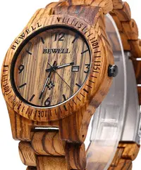 在飛比找樂天市場購物網優惠-Bewell【日本代購】復古懷舊木錶 男性用木質手錶 天然環