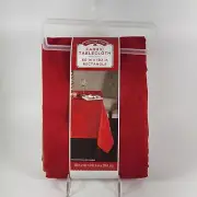 RED 60"x102" Premium Fabric Rectangular Tablecloth Holiday Party Linens