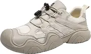 [JiuQing] Men's Hiking Shoes Low-Top Casual Outdoor Walking Sneakers Platform Comfortable